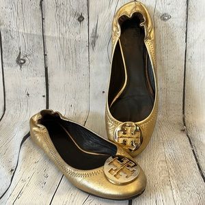 Tory Burch gold ballet flats Size 7.5